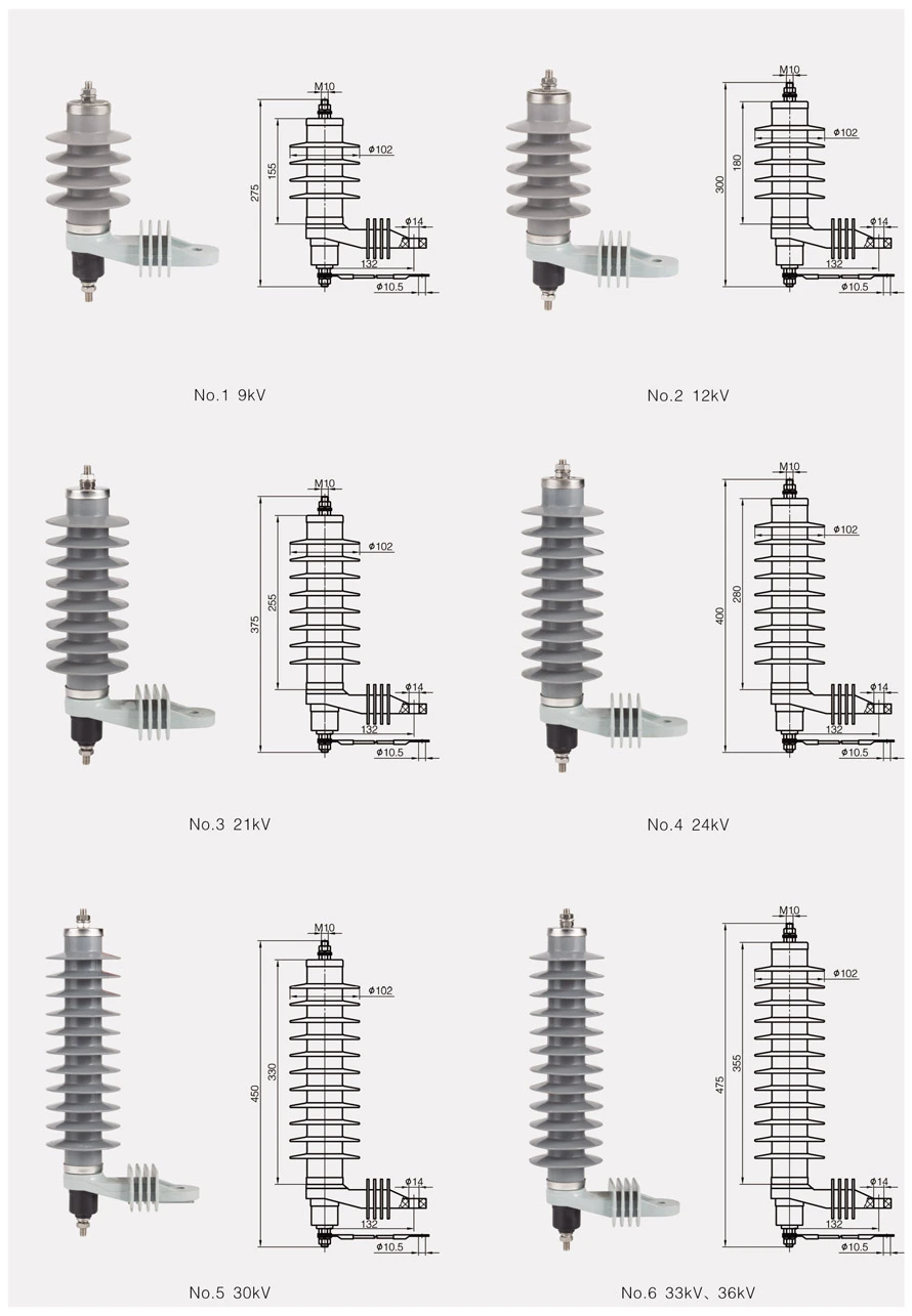 11kv Zinc Oxide Lighting Arrester In Substation